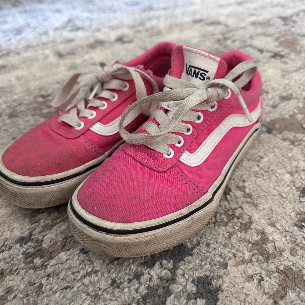 Vans Bold Pink and White Sneakers